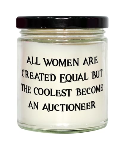 Surprise Auctioneer Gifts, All Women are Created Equal but The, Unique Birthday Scent Candle for Colleagues from Coworkers, Auctioneer Gift Ideas, Gifts for Auctioneers, Auctioneer Retirement Gifts,