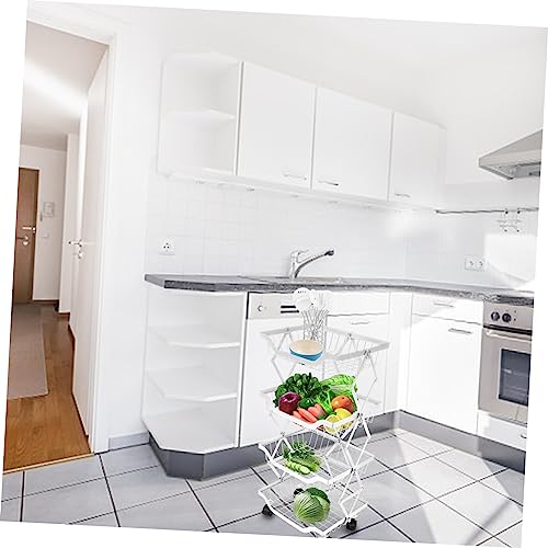 DOITOOL 1Pc Dobrado Frutas Azul Revista Titular Carrinho Prateleira De Armazenamento Rack De Armazen