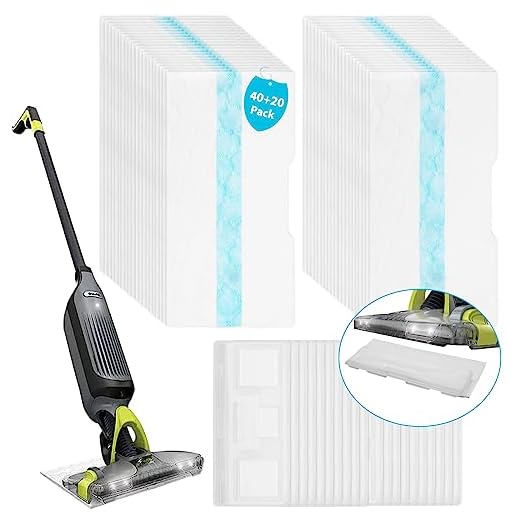 40 Pack Disposable Vacuum Vac Mop Pad Refills Replacement Mop Pad for Shark VACMOP VM252 VM200 VM190 Pro Hard Floor Vacuum and Mop Pad Refills, Include 20 Mop Dirt Chamber with 40 VMP30 Mop Pads