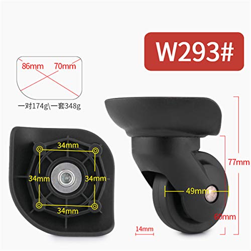 Luggage Wheels, 360 Degree Swivel Luggage Mute Wheel Suitcase Replacement Repair Wheels Parts Spinner(Color:2 Pair/Set)2