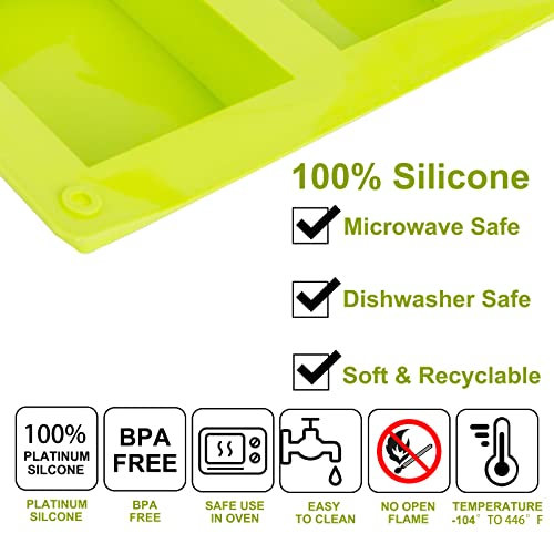 Silicone Soap Molds Set Of 4 Pack 6 Cavities Rectangle Silicone Soap Molds For Homemade Craft Soap Mold, Cake, Chocolate, Ice Cube Tray Mold - Blue & Pink & Green& Purple #TOP3