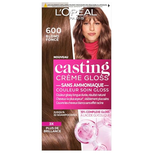 L'ORÉAL PARIS - Tinte semipermanente para el cabello, tono sobre tono, color brillante, sin amoniaco, crema fundida, color rubio oscuro (6.0)