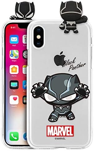 New Figure Clear Jelly Case with Avengers Character for Apple iPhone 11 (Black Panther)