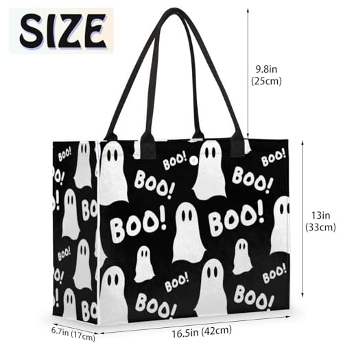 Ghost Pattern Tote Bag for Women Large Beach Bag Reusable Tote Bags for Work Travel Beach Shopping2