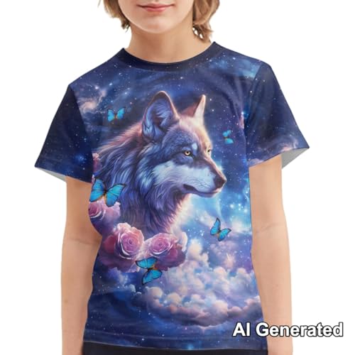 Image of Xhuibop Kids Tshirts Girls Boys 3-16 Years Summer Clothes for Teens Loose Fitting Tops