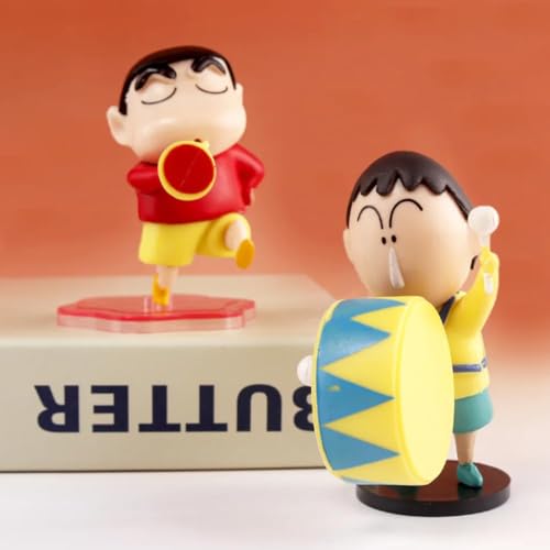 Image of FUNFOB Shinchan Action Figure | Shin chan Figurine Cartoon Figures Toys for Boys & Girls PVC Multicolour (Shinchan Dancing with Friends)