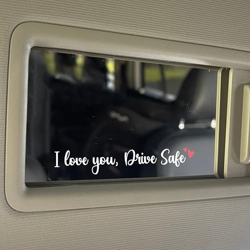 Image of Set 3Pcs I Love You Drive Safe Mirror Decal Inspirational Safety Decals Lover Positive Water Bottle Laptop Stickers Vinyl Waterproof 4x0.5 Inch Car Decals Gift for Girl Mom Dad Friend