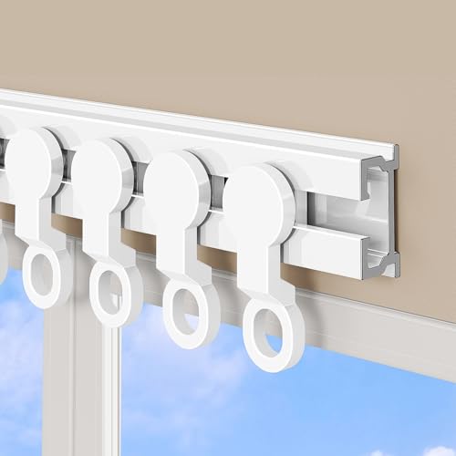 Riel de Cortina Ultrafino, Barra de Cortina para Techo o Pared, Palo de Cortina Sala de Estar Dormitorio Divisor de Habitación, 70cm-150cm(Wall,100cm/3.3ft)