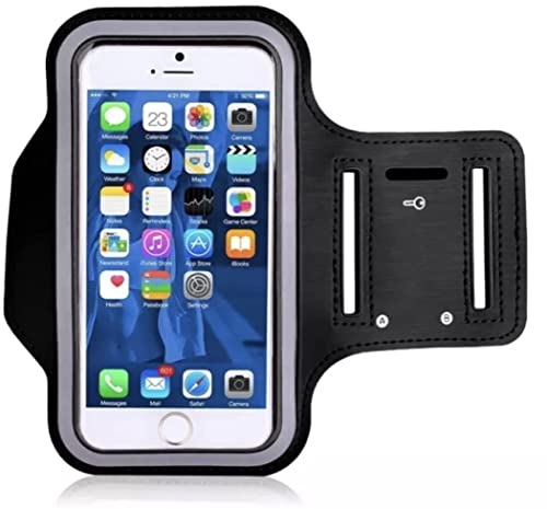Sports Arm band Phone Case Holder for Running, Gym Training. All phone compatible max 5.5'' (Black)