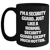 Guarding Your Morning with Humor, Black Coffee Mug for Security Guard, Father's Day Unique Gift, Funny Security Guard Quote
