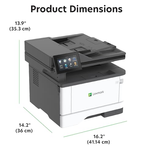 Image of Lexmark MX432adwe Monochrome Laser Printer, Integrated Duplex, Recommended Monthly Page Volume: 800-8,000 Pages, Print Speed: Up to 42 ppm (29S8100)