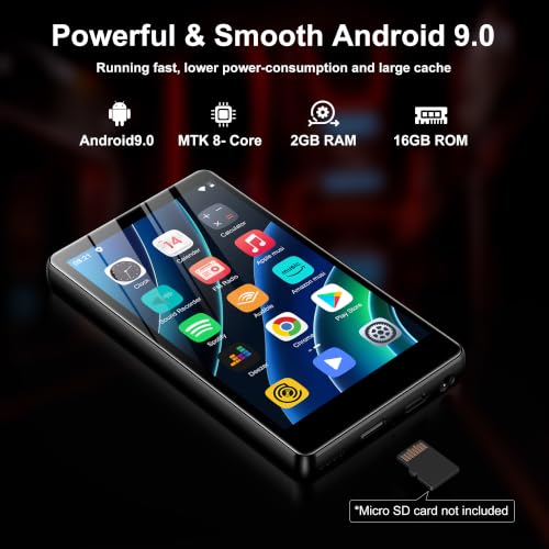 Image of MP3 Player with Bluetooth and WiFi - SWOFY M503Pro 16GB Music Player with Spotify,Pandora,Amazon Music, 4.0-inch Touch Screen Android MP4 MP3 Player for Kids with Libby,Audible,Spotify Kids,FM Radio