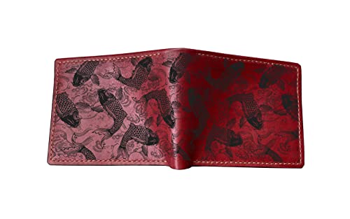 Mayan Corner - Koi Fish Tattoo Leather Wallet, Cool Animal Pattern Wallet, Personalized Xmas Gift Ideas #TOP1