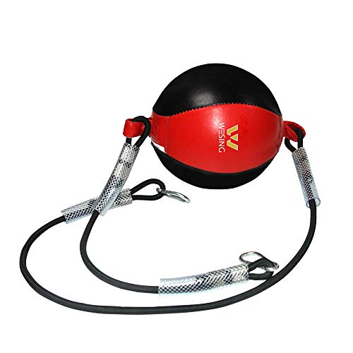Wesing Double End Striking Bag Leather Boxing Speed Ball Bag