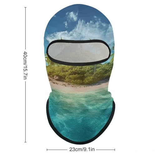 Balaclava para Hombres Máscara de Esquí Tropical Isla Invierno Cubrebocas para Ciclismo miniatura 2