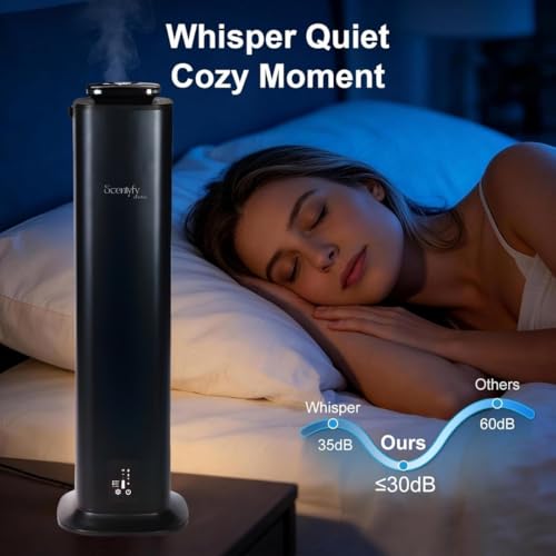 Image of STARQ Lux Tower Luxury Smart Air Scent Diffuser Waterless Aroma Machine App Control Cold Atomization Ultra Quiet No Heat for Home & Office Includes Complimentary 300ml Starter Perfume