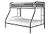 DHP Rockstar Metal Bunk Bed Frame, Sturdy Metal Design, Twin-Over-Full - Black