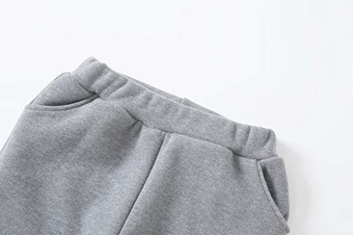 IRELIA Girls Sweatpants Print Active Fleece Joggers Pants Light Gray XXXS - image 3