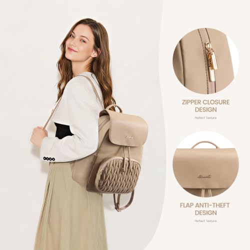 Image of LOVEVOOK Mini Backpack for Women, Zipper Closure Small Backpack Purse for Travel, Work Backpack Daypack With Anti-theft Pocket Mini Bag for College Shopping