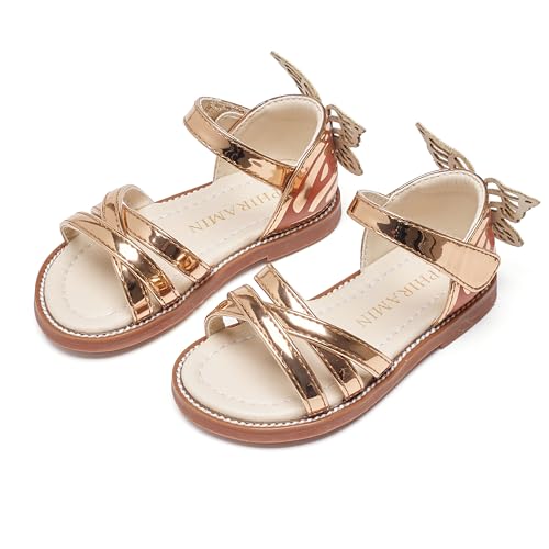 Image of PHIRAMIN Toddler Flower Girl Sandals - Girl Dress Shoes Toddler Little Kid Wedding Party