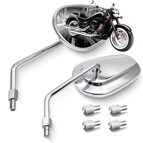 MZS Chrome Motorcycle Mirrors 10mm, Universal Motorbike