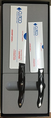 Cutco Model 1850 2-Pc. Santoku Set with Gift Box Includes 7 Santoku and 5 Petite Santoku (Classic Brown Black Handle) by Cutco