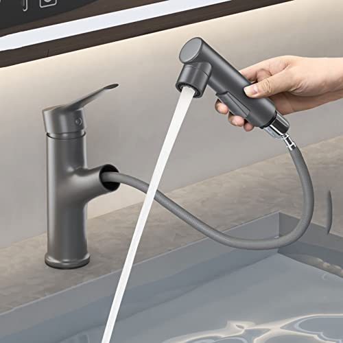 Robinet lavabo salle de bain avec douchette extractible pour simplifier votre routine