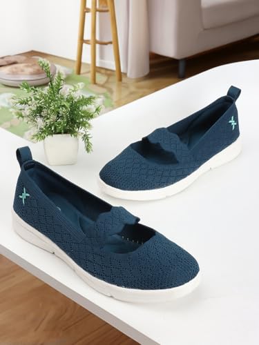 Image of Carlton London Women Mesh Flyknit Slip-On Lightweight Shoes