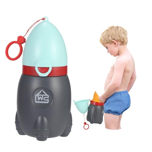 Portable Urinal for Kids Rocket Pee Cup for Kids Small Emergency Toilet Travel Urinal for Toddlers Boys Girls 12.5 OZ Pee Bottle for Kids Child Camping Car Travel Potty Training Baby Urinal 