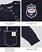 BOCOMAL Men's FR Henley Shirt Flame Resistant 5.5oz Cotton Long Sleeve Workwear UL NFPA2112 CAT2 Welding Tee