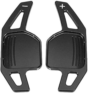 X AUTOHAUX Pair Black Car Steering Wheel Shift Paddle Cover Shifter Extension for Audi A3 A4L A5 A6 A7 A8 S5 Q5 Q7