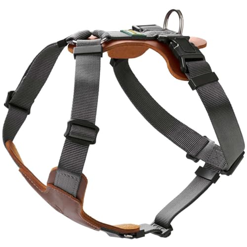HUNTER AALBORG MIXED Hundegeschirr, M, cognac/grau, 56 - 81 cm