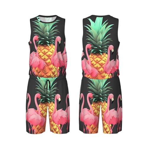 Maillot de basket-ball léger évacuant la transpiration motif ananas fun