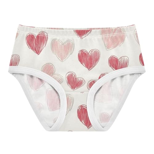 Girls' Briefs Breathable Toddler Underwear for Baby Girls Light Pink Heart