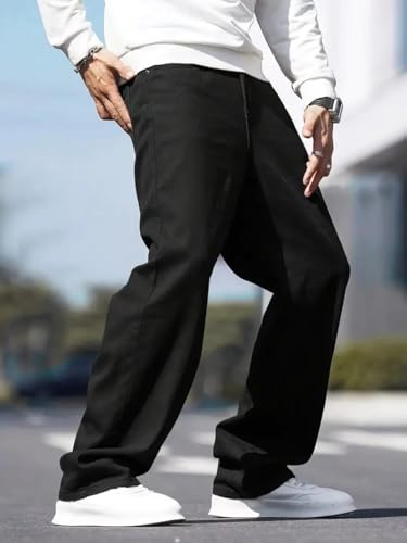 Image of THIRD QUADRANT Baggy Jeans for Men || Khaki Jeans || Jean Pant for man (in, Numeric, 30, Regular, Khakhi)