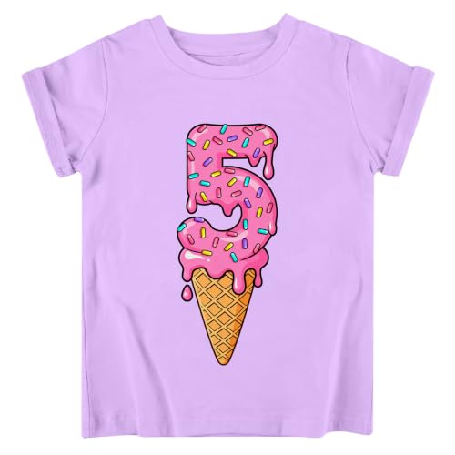Image of Lovekider Girls Birthday T Shirts Cotton Short Sleeve T-Shirts Tee Party Clothing 3-6 Years