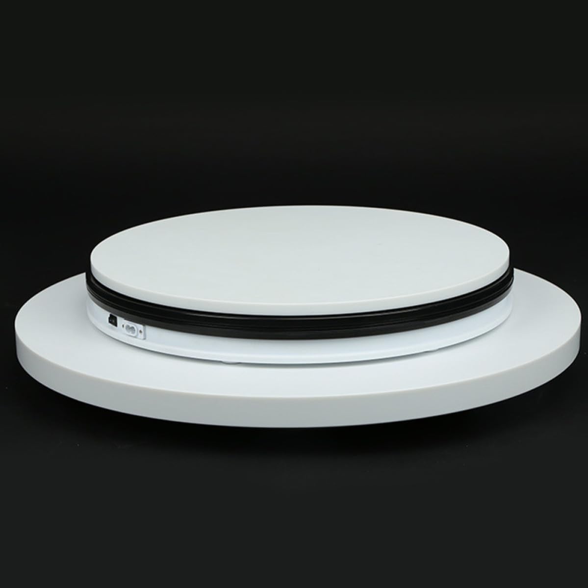 Rotating Display Stand White ABS with US Plug, 5kg Bearing