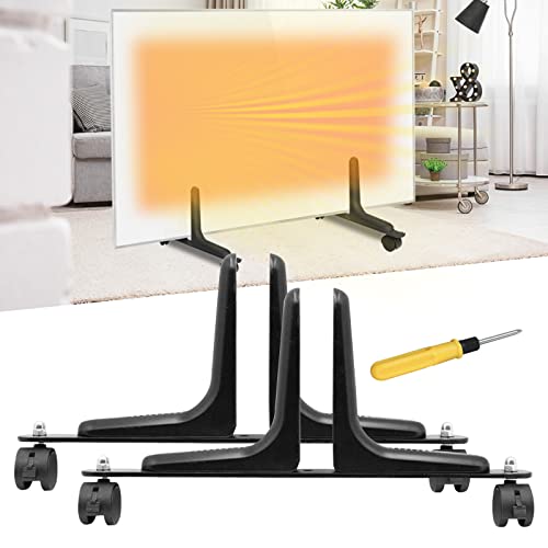 RYUNQ Standfüße für Infrarotheizungen, 2pcs Aluminiumlegierung Universell Standfüße, Robuste Standfüße mit Abnehmbar Rollen für infrarot heizkörper, für verschiedene Marken und Modelle，20kg