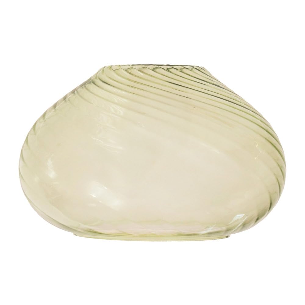 ValueLights | Corinne Twill Spiral Bulbous Green Glass Easy Fit Pendant Lamp Shade | Shades, Home Décor & Improvement Essential | 315mm Shade Width