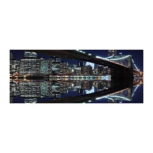 Crédence de cuisine en verre trempé Tulup 125x50 cm fond de hotte bleu Pont de Brooklyn