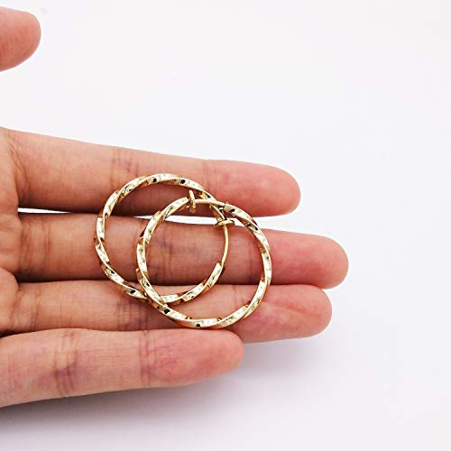Twisted Large Clip On Earrings Gold Tone 1.18IN/1.57IN/1.96IN/2.36IN 4PCS Hoop Earrings Clip On Earrings for Women No Piercing4