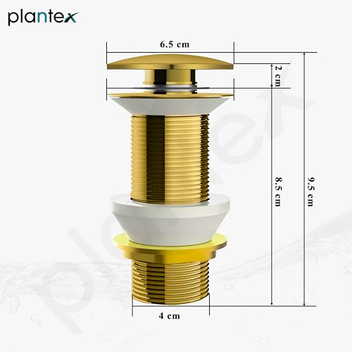 Image of Plantex Solid Brass 3 Inch Waste Coupling for Wash Basin /Full Thread Basin Waste Coupling Gold- Pack of 1 (PVD Gold)
