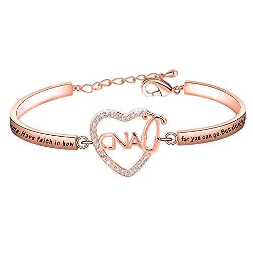 BNQL CNA Certified Nurse Assistant Stethoscope Heart Bracelet CNA Charm Jewelry Gifts for Nursing Student