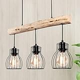 【Zócalos E27 y fácil de instalar】Empaquetado para toda la lámpara, solo instale la placa del dosel en el techo. La lámpara de araña de madera tiene 3 enchufes E27 con una potencia máxima de 40 vatios. Puede elegir libremente una variedad de fuentes de luz. Recomendamos usar un filamento transparente o una bombilla Edison para que el aspecto retro sea más redondeado. La bombilla no está incluida en el volumen de suministro.