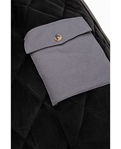 Image of ZENTHACE Mens Quilted Lined Duck Canvas Work Vest,Brass Zip Up