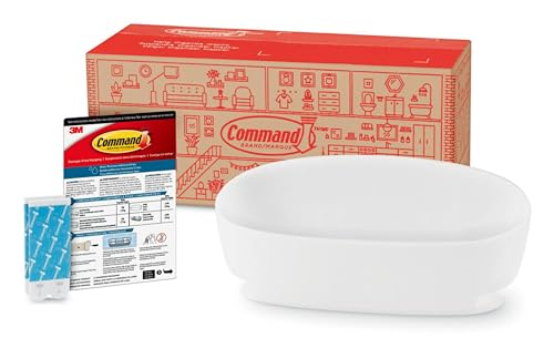 Command Shower Caddy with 4 Water Resistant Command Strips, Holds up to 6.5 lb, 11.46" x 4.66" x 4.82" Damage Free Bathroom Organization, Proven to Hold Better Than Suction Cups