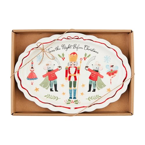 Mud Pie Ncracker Boxed Sentiment Plates, 6 3/4" x 9 3/4", WHITE