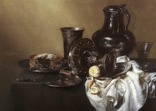 Toile murale de Willem Claesz Heda 60x90cm aux finitions artistiques soignées