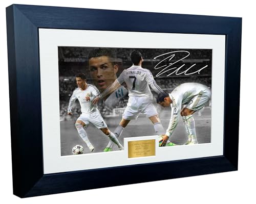 Kitbags & Lockers 12x8 A4 Christiano Ronaldo REAL MADRID CELEBRATION Autographed Photo Photograph Picture Frame Football Soccer Poster Gift