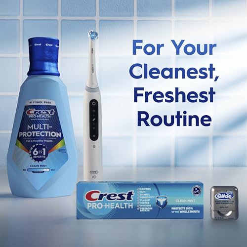 Crest Mouthwash Pro Health Multi-Protection, 1L, 2 Pack, 6-in-1 Benefits, Alcohol Free, Enamel Repair, Breath Freshener, Anti Cavity, Fluoride mouthwash, Bad Breath Treatment for Adults, Contains CPC - image 9
